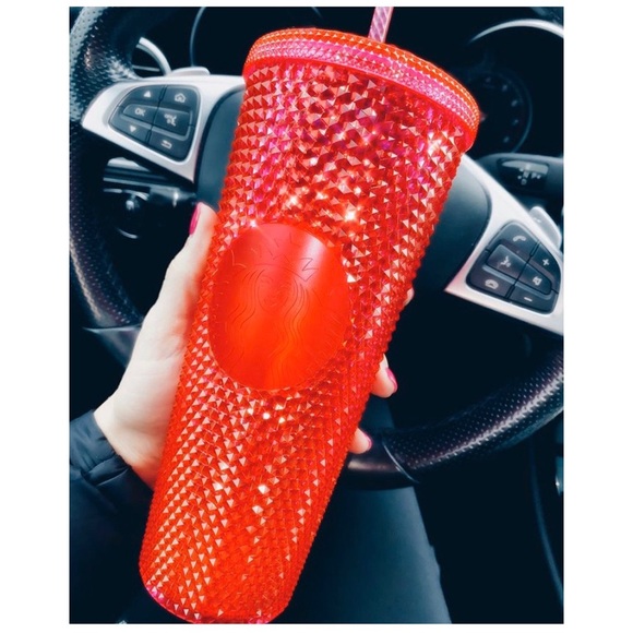 Starbucks Other - Starbucks Hot Neon Pink studded tumbler